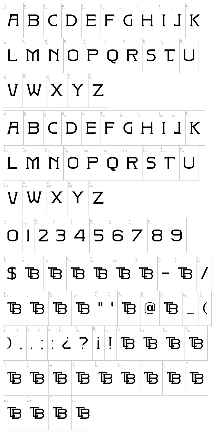 DK Badehaus font map